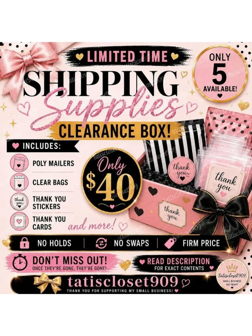 shipping supplies clearance box
